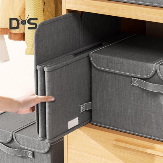 Ящик для хранения одежды с пылезащитной крышкой, складная конструкция, большая вместимость, корзина для хранения игрушек и одеял с усиленными ручками