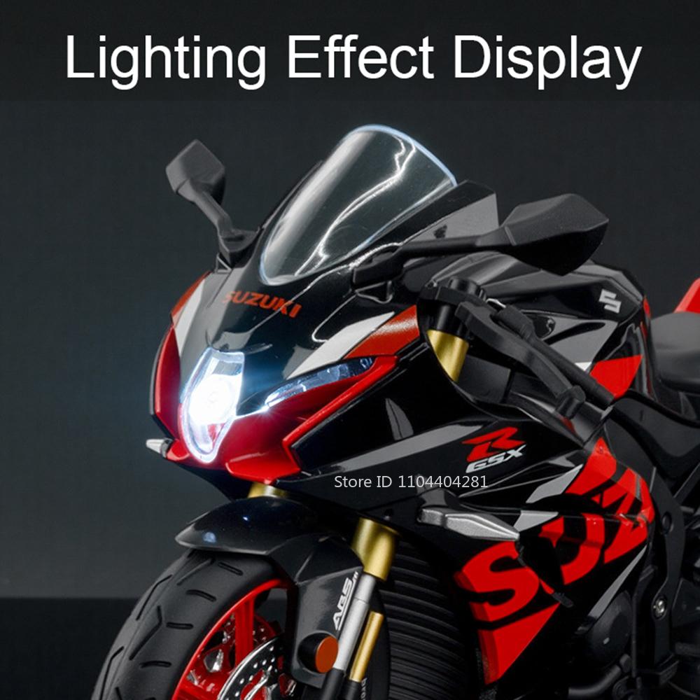 1:12 Suzuki Gsx1000r R1250gs Сплавные Литые Игрушки Модели Мотоциклов Машина Со Светом Амортизация Миниатюрный Мотоцикл Подарки для Мальчиков