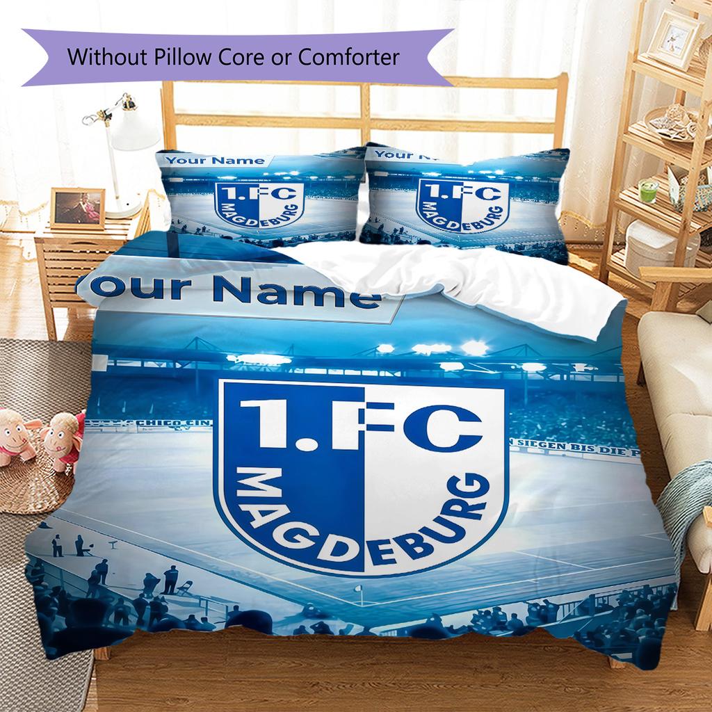 Custom Name 1. FC Magdeburg Bedding,Quilt Set Quilt Cover Pillowcase Home Birthday Gift(1 * duvet cover + 2 * pillowcase, without core) -HE1