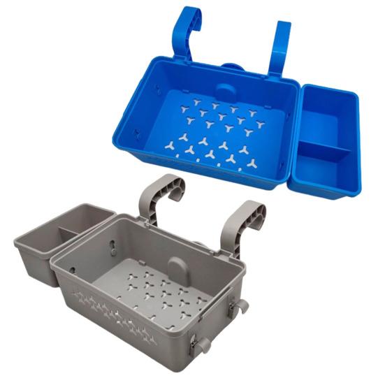 Poolside Storage Basket with Cup Holder Large Capacity Hollow Design Above-Ground Pool Toy Holder Versatile Storage Organizer