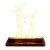 Metal Lighted Christmas Deer Decoration Light Up Reindeer Figurine with Wooden Base for Indoor Outdoor