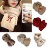 Bow Embroidered Neck Warmer Thicken Knitted Scarf Soft Shawl  Outdoor