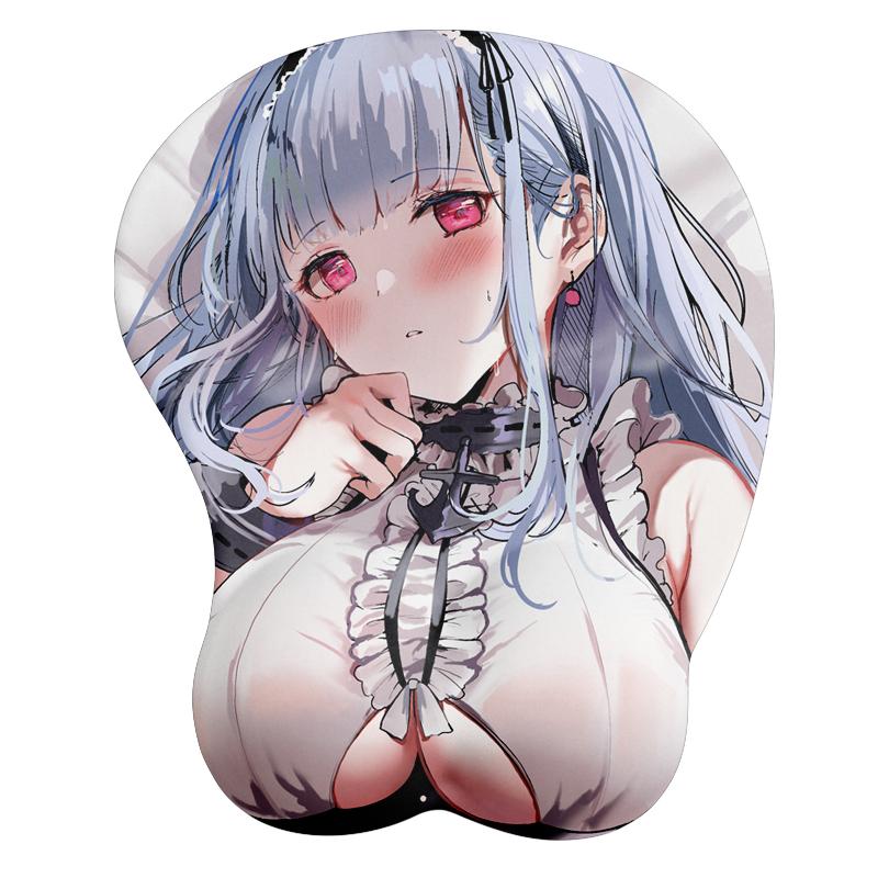 Cute Sexy Girl Silicone 3DMouse Pad Anime With Wrist Rest Support Opie Ergonomic Non Slip Creative Table Pad For Men