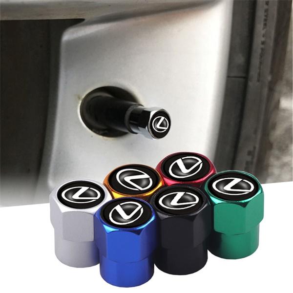 4Pcs Aluminium Car Wheel Tire Valve Cover Dust-proof Decorative Caps Accessories For Lexus RX350 IS250 IS350 GX460 ES350 GS350CE7