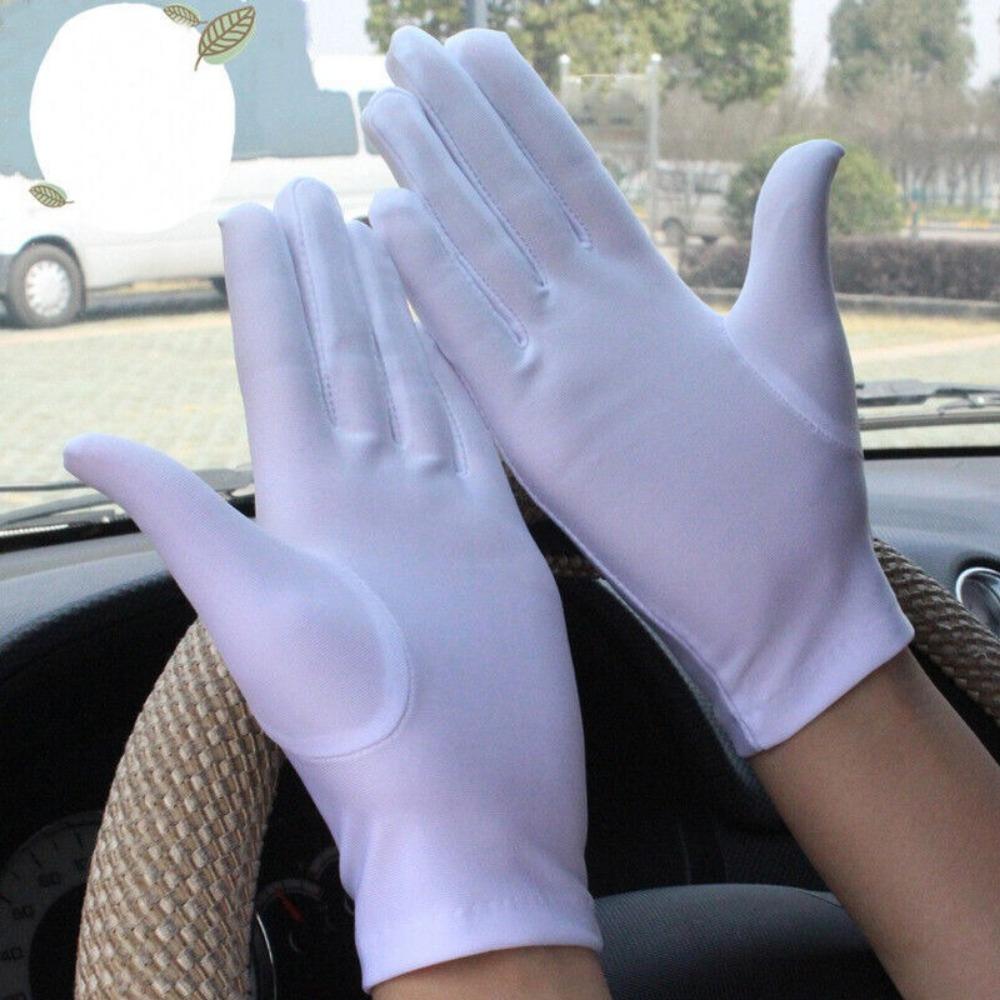 1Pair Women Thin Stretch Gloves Pure Color Driving Short Gloves Sun Protection Gloves Summer