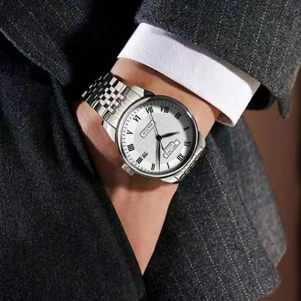 New Men's Watch with Fashionable Style, Sunny, Stable, Mature, Elegant Temperament, Calendar, and Men's Quartz Watch