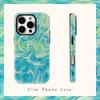 Бирюзово-зеленый чехол-волна для IPhone 17AIR 16E 16 15 14 13 12 11 17 Pro Max Plus Двухслойная задняя крышка