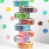 1Roll School Office Supply Colorful Dots Masking Tapes Journal Student Notebook Stickers Kids DIY Decorative Diary Scrapbooking