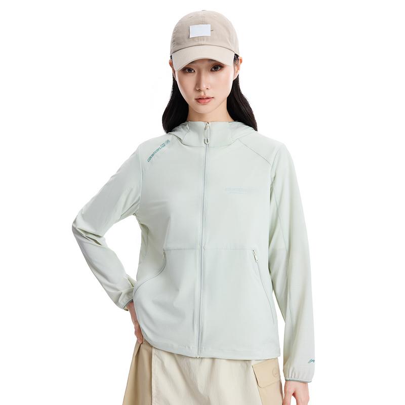 Li Ning Outdoor CF Водные виды спорта Легкая дышащая Ощущение льда Комфортная Защита от солнца UPF 50+ Одежда Женская одежда Белый Зеленый AFDW214-1