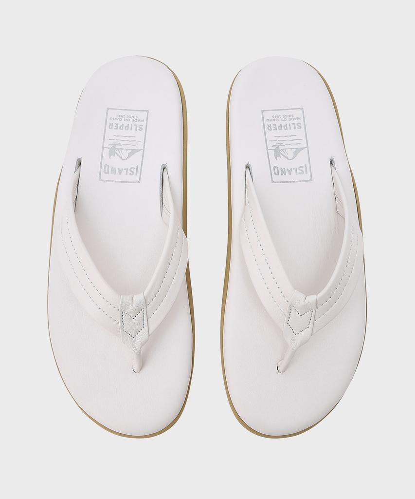 Island Slipper Unisex White Classic Leather Y Slide
