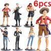 Аниме 6 шт. Фигурки One Piece Луффи Эйс Зоро Нами Санджи Модель Действия ПВХ Настольная Статуэтка Украшение Коллекция Настольные Игрушки Подарки