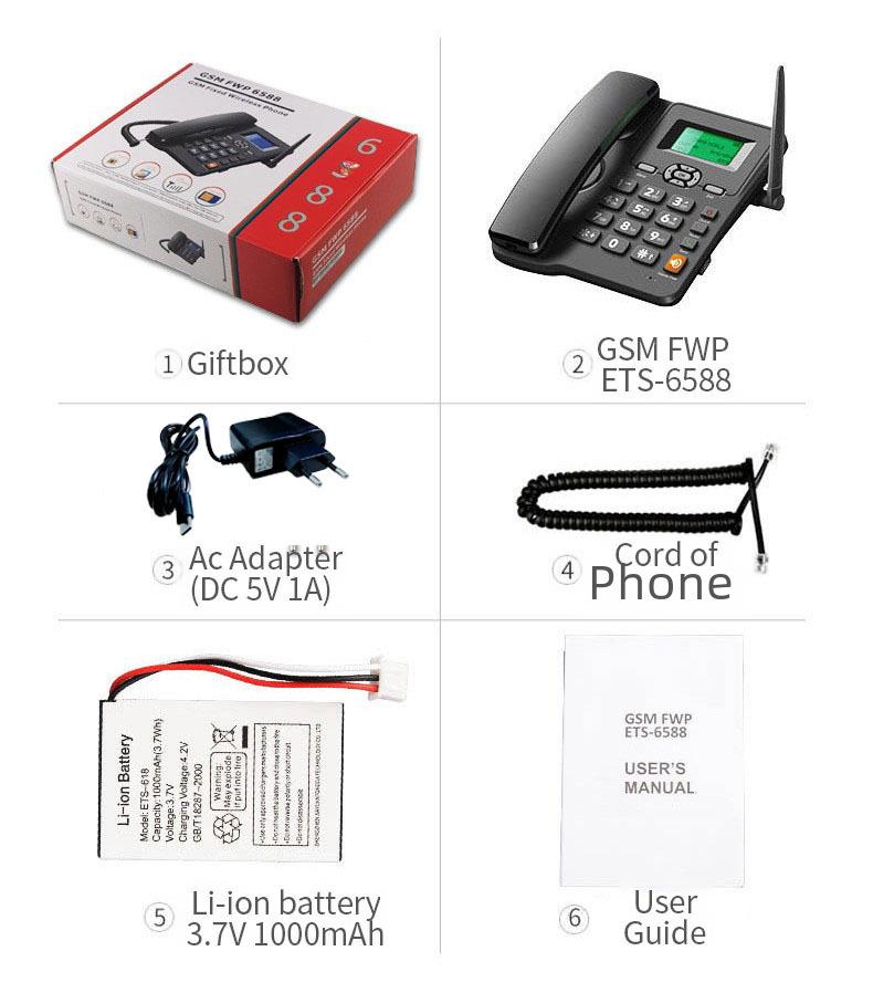 ETROSS ETS-6588 GSM Wireless Phone with Radio, Dual SIM for China Mobile & Unicom