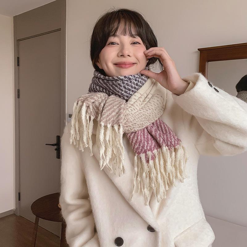 Winter Ultra-soft Imitation Cashmere Scarf for Women High-end 2024 Autumn and Winter Warm and Versatile Comfortable Neck Scarf Korean Version