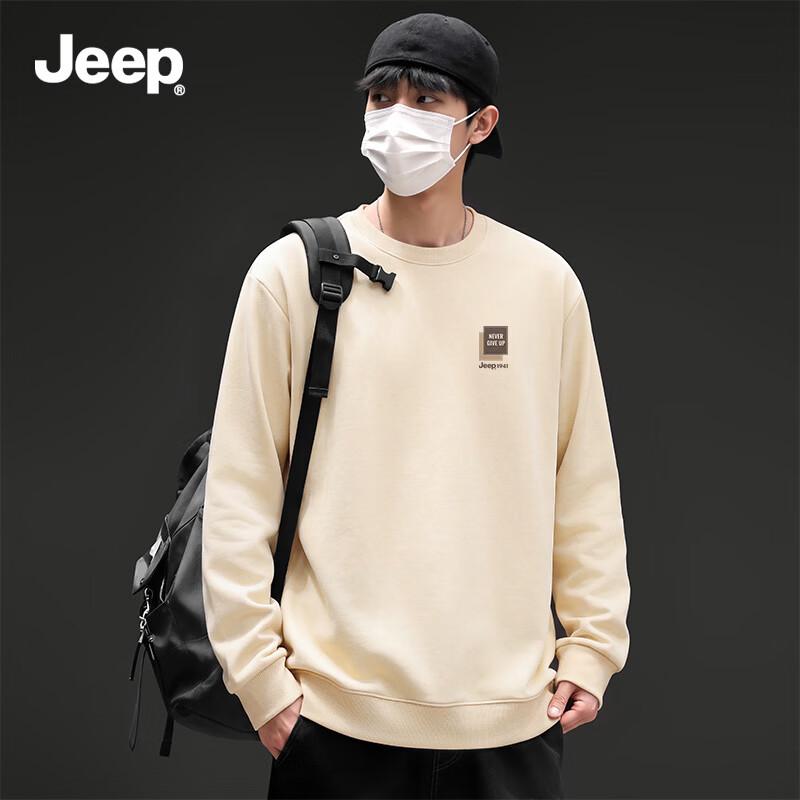 Jeep Мужской свитшот с круглым вырезом, тяжелый вес, свободный крой