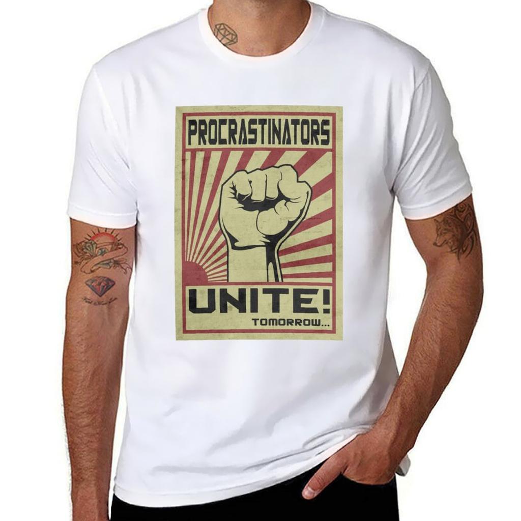 Procrastinators Unite! Essentiel T-shirt Man T Shirts Graphic Mens Graphic T Shirts Anime T Shirts Oversize T-shirt