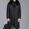 New Winter Cashmere Coat for Men, Middle-aged Dad, Long Wool Windbreaker, Removable Down Liner Woolen Coat