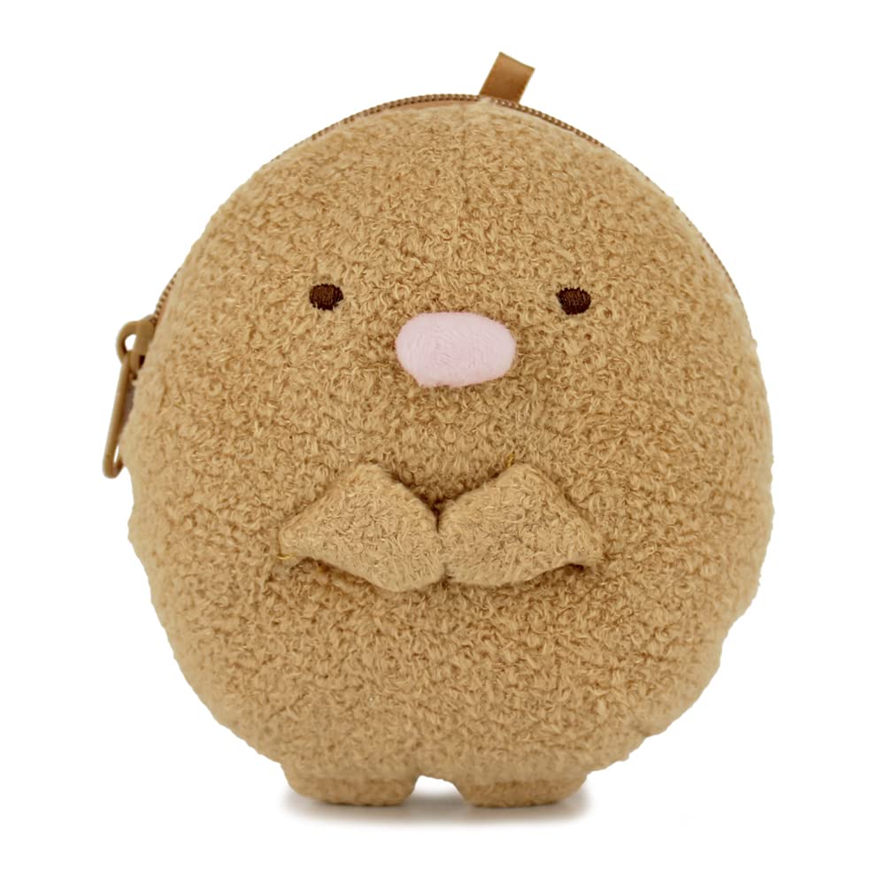 Плюшевая копилка-монетница Sumikkogurashi Tonkatsu с ремешком на шею SG 1483 BR, Коричневая,