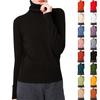 Women's Casual And Fashionable Knitted Pile Collar Solid Color Long Sleeved Top