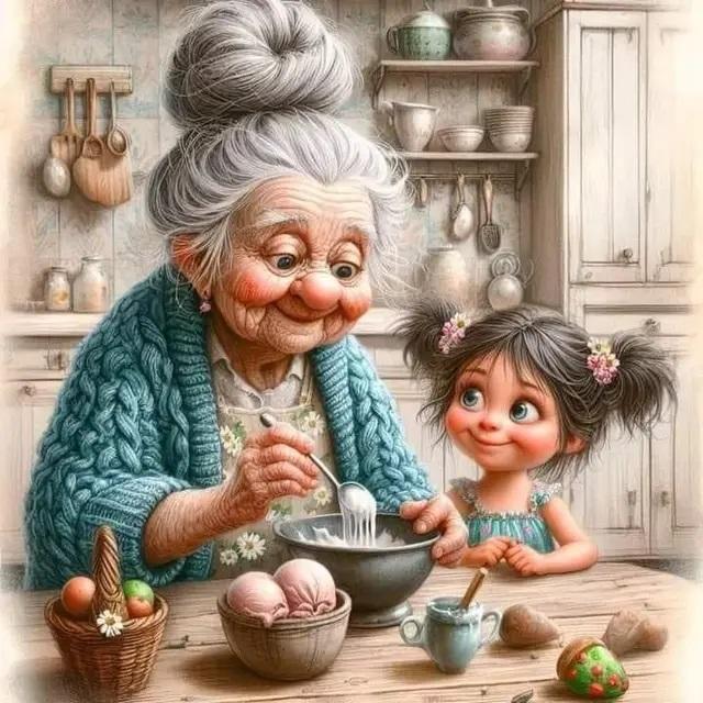 Мультфильм Счастливая бабушка и внучка 5D Полный круглый набор для алмазной живописи Пожилые люди и дети Сделай сам Сверла Мозаика Вышивка крестом