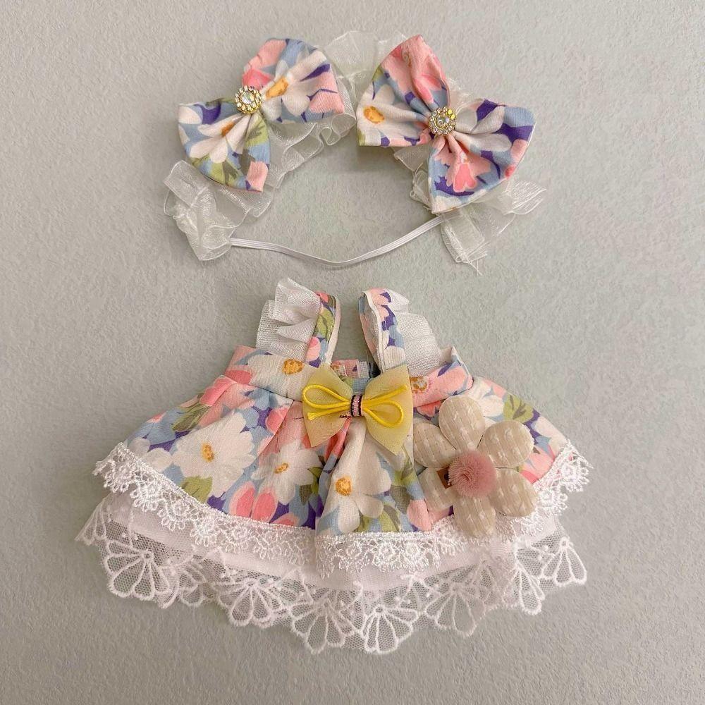 20CM Doll Clothes Multicolor Hairband Suspender Gift Cap Dress Suit Cotton Stuffed Doll
