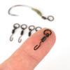 500 Piece in Bulk Hirisi Carp Fishing Swivels Snaps with Solid Ring Quick Change Fishing Hook Swivels Accessories AE008