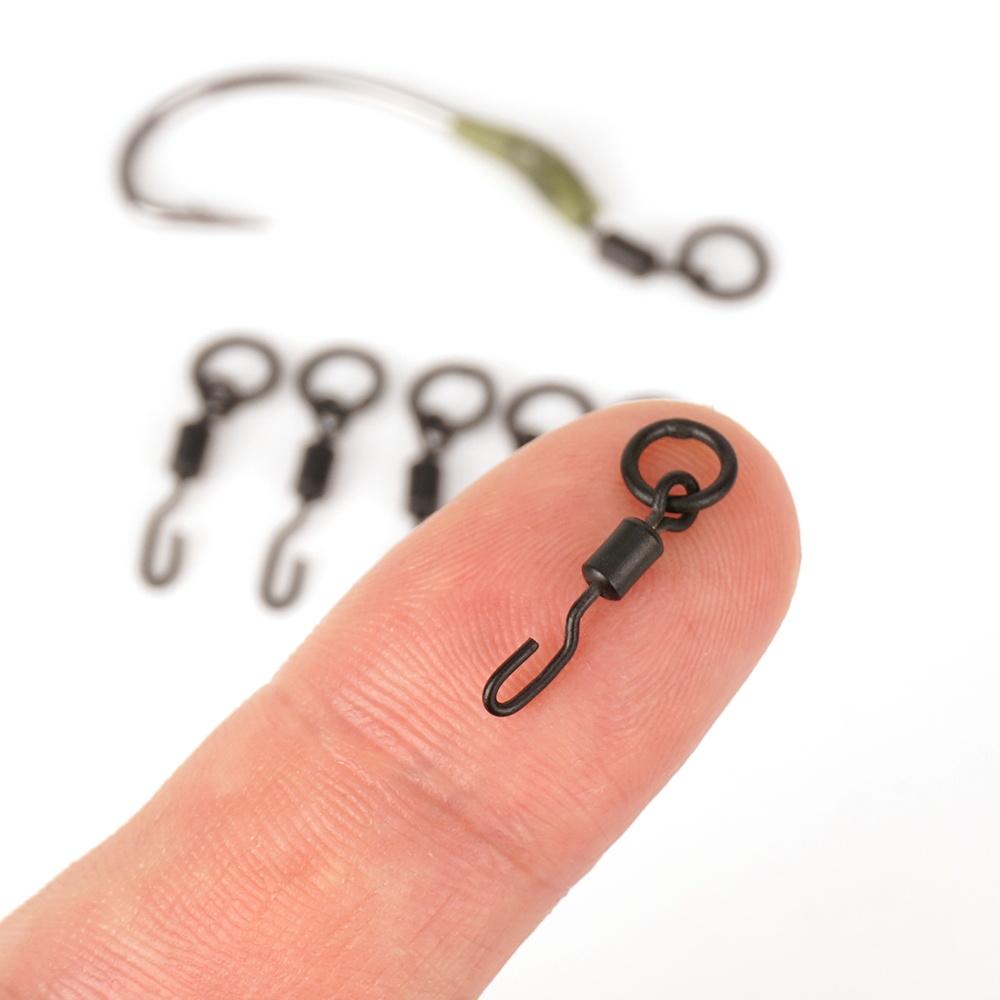 500 Piece in Bulk Hirisi Carp Fishing Swivels Snaps with Solid Ring Quick Change Fishing Hook Swivels Accessories AE008