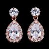 Charm White/Rose/Yellow Gold Color Drop Water Long Earrings Clear Crystal Nail Drop Earings Women Dazzling Wedding Gift