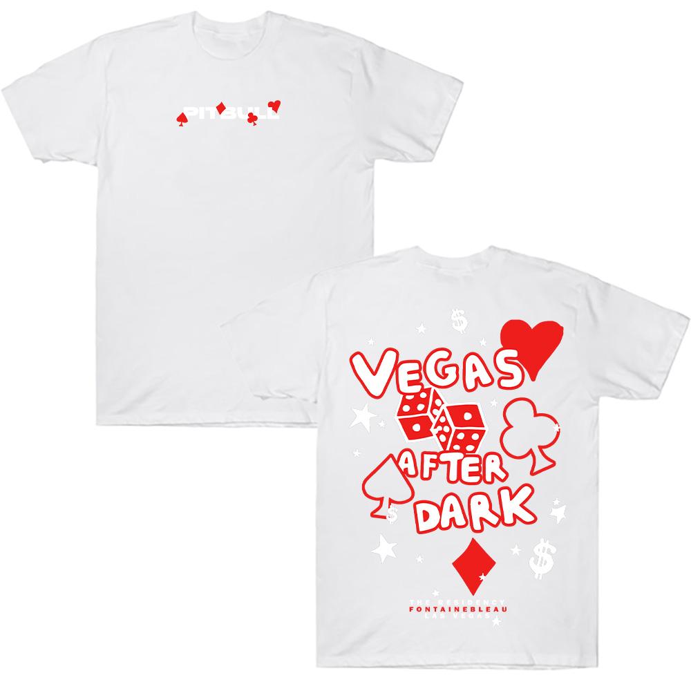 Pitbull Vegas After Dark Tee for Men Round Collar Cotton T Shirt Rapper Pitbull Short Sleeve Tee Shirt Unisex Cotton Breathable