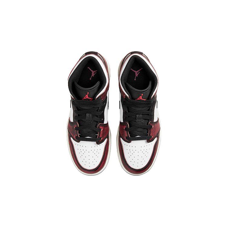Детские кроссовки Air Jordan 1 Mid SE GS Wear-Away White Black Sail FB0568-006