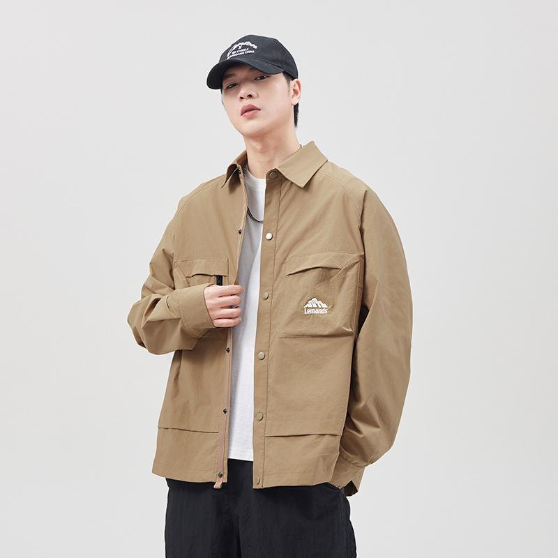 Lapel Jacket Jacket Men'S Season Khaki Sports Casual Top Mountain Functional Wind Tooling Jacket