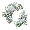 2Pcs Artificial Wedding Arch Flowers Welcome Sign Floral Decorations Decorative Rustic Backdrop for