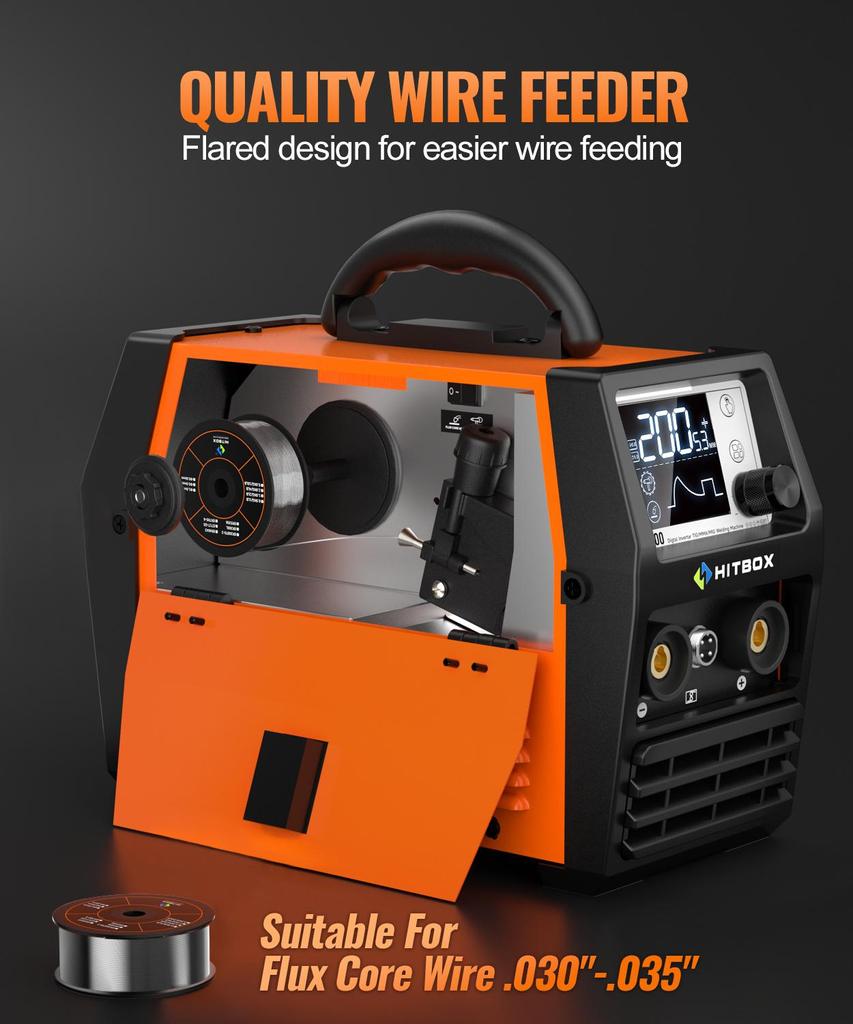 [ЕС/Великобритания]HITBOX 140A MIG сварочный аппарат ARC/LIFT TIG/Spool Gun 4 в 1 MIG сварочный аппарат с ЖК-дисплеем Synergy 110 В 220 В инверторный сварочный аппарат IGBT с двойным напряжением