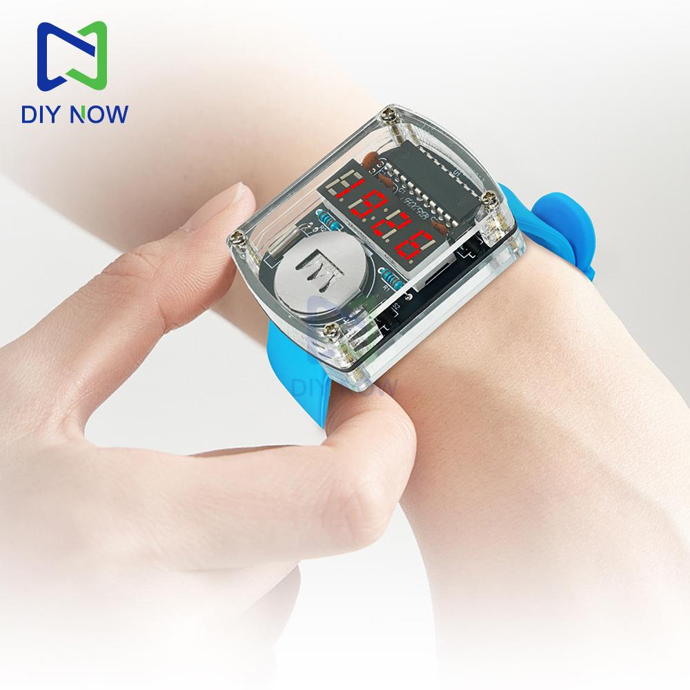 Набор для сборки электронных часов DIY Светодиодные часы Красный дисплей 0,28 дюйма Цифровая трубка Однокристальная схема часов Печатная плата Изготовление Практика пайки