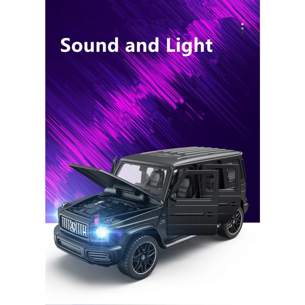 1/32 Benzs G63 SUV Alloy Car Model Diecast Metal Toy Off-road Vehicles Car Model Simulation Sound and Light Collection Kids Gift