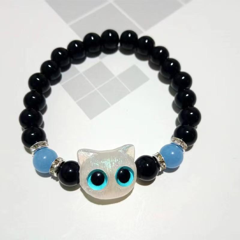 Браслет из бусин с лотосом и кошкой удачи: Стильный подарок для девушек
