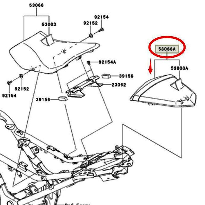 Motorcycle Rear Seat For Kawasaki Ninja 250 300 /ABS EX250L EX300 2013-2017 Passenger Seat Pillion Cushion Ref.OE 53066-0393-12Y