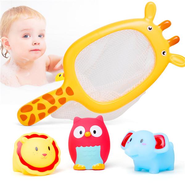4pcs Baby Bath Toys Floating Bathtub Fun Toy Sand Fishing Toy Bath Time Toys for Children Infant