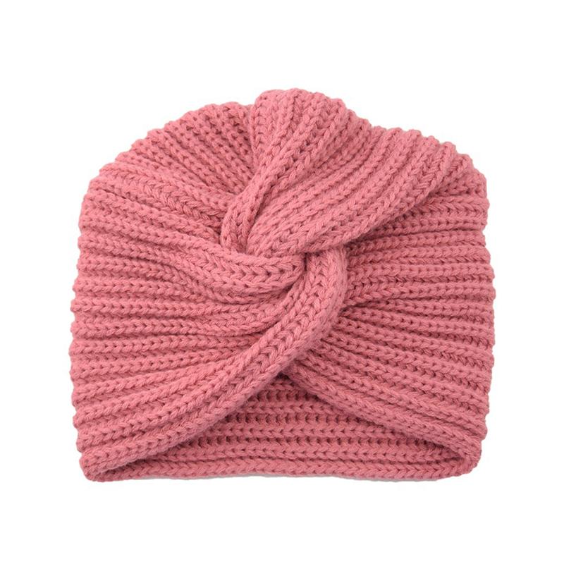 1Pc Women Headwear Cancer Chemo Beanie Hat Hair Loss Turban Solid Color Knitted Cap Head Wrap Polyester