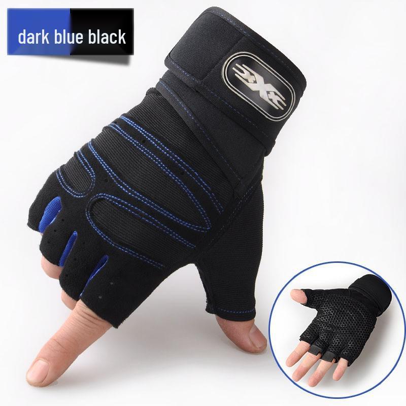 Unisex Half-Finger Exercise Gloves: Wear-Resistant, Anti-Callus, Wrist Support for Dumbbells & Pull-ups