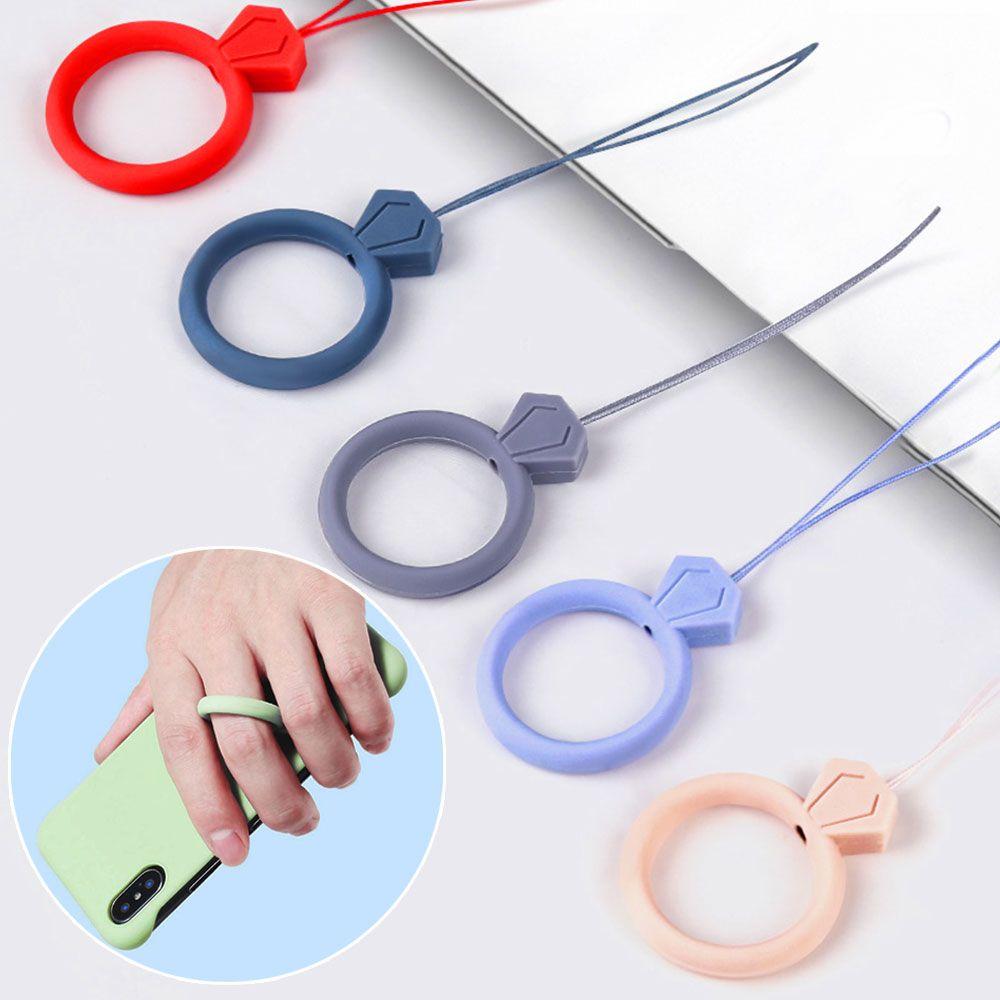 Soft Rubber Universal Mobile Phone Lanyard Keys Phones Strap Silicone Ring Pendant Ring Strap