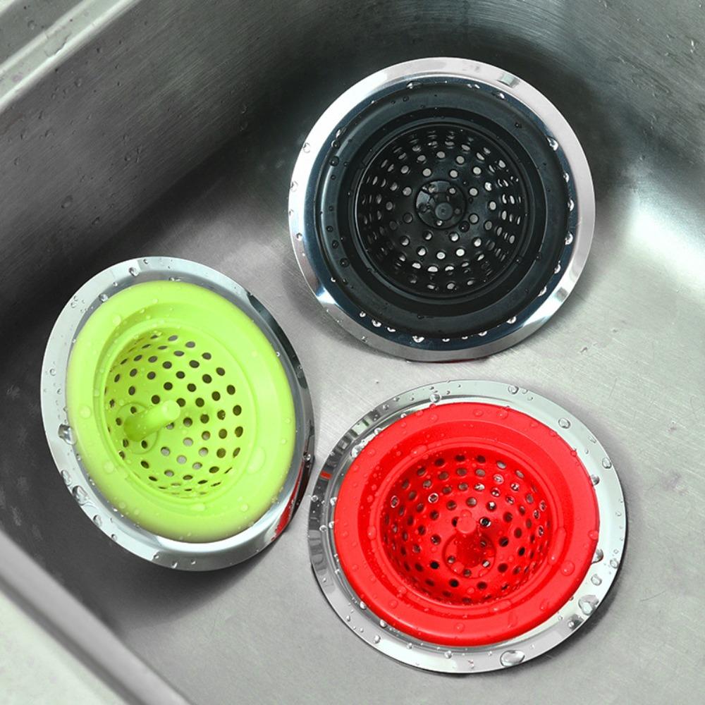 2pcs Flexible Sink Strainer Silicone Sink Drainer Baskets Kitchen Sink Drain Catcher Kitchen