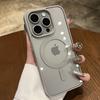 Titanium Gray Magnetic Transparent Case For iPhone 15 14 13 12 11 Pro Max Plus Magsafe In-car Antiskid Wireless Charging Cover
