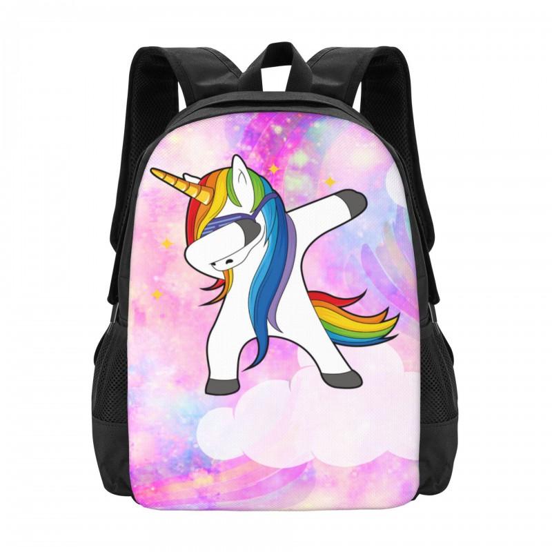 Cute Cartoon Unicorn Backpack Kids School Use - Large Capacity Waterproof Print Design Unisex 17 Inch