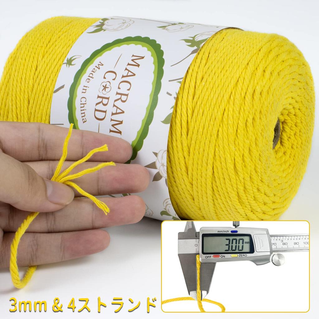 LEREATI Макраме Веревка 3мм x Нить для макраме Хлопок Веревка для макраме Натуральный хлопок Хлопковая веревка для стены Ловец снов Комнатное растение в горшке Богемная свадебная арка