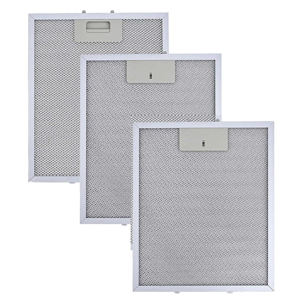 3PCS Grease Filters For RANGEMASTER Cooker Hood Metal 300 X 250mm Silver Filter Household Range Hood Ventilation Accessories