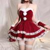 Qecyd Santa Claus Costume with Rabbit Ears and Perfect for and Cultural Includes a A Luxurious Set Women's Headband, Christmas, Parties, Festivals.