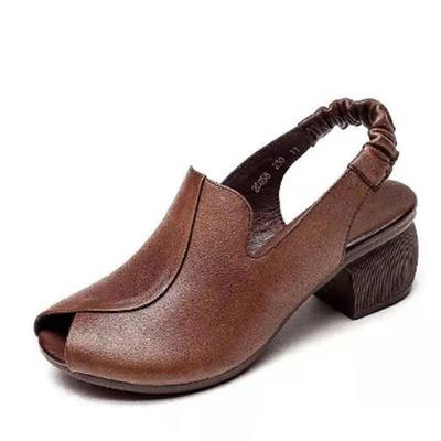 Летние однотонные сандалии на высоком каблуке для девочек, нескользящие и дышащие женские сандалии