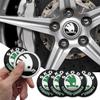 RUDX8 4Pcs 56mm Car Wheel Center Hub Caps Badge Sticker Decals Accessories For skoda 3 2 VRS Vision Kodiaq Favorit Rapid Octavia A5 A7