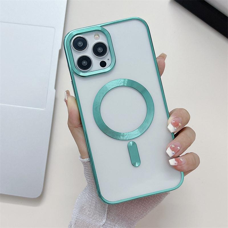 Роскошный магнитный чехол с гальваническим покрытием Golden Shield для беспроводной зарядки для iPhone 14 13 12 11 Pro Max, защитный чехол от падения