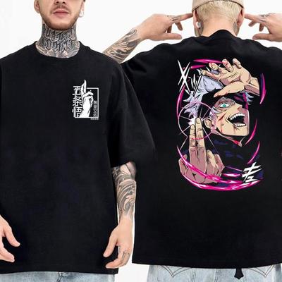 2026 Summer Anime Print Jujutsu Kaisen Satoru Gojo Unisex Pure Cotton Tshirt Round Neck Casual Parentchild Short Sleeved Top